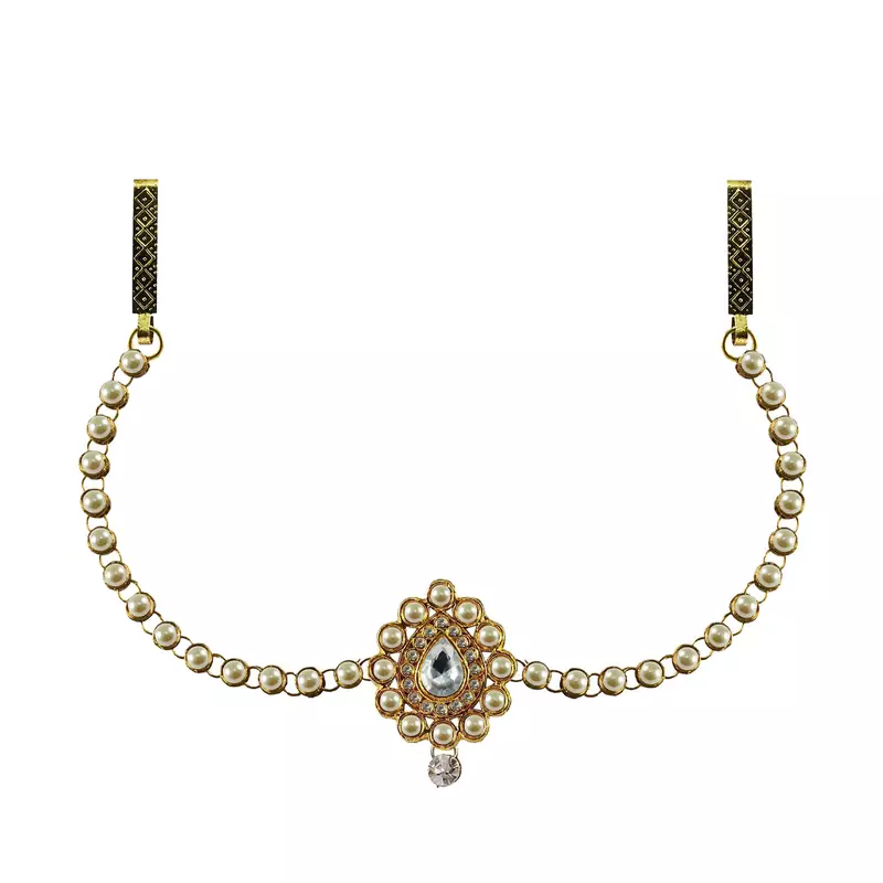 Waist Belt Gold Platted White Color Moti