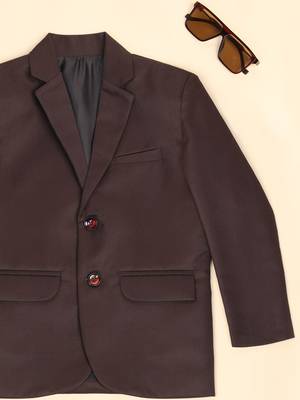 Boys coffee brown notched lapel blazer 5