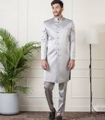 Steel grey classic indowestern