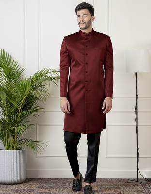 Maroon classic indowestern set 1