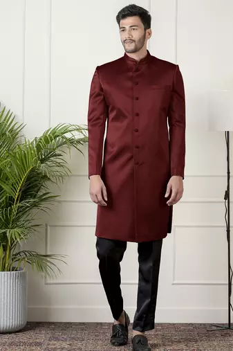 Maroon classic indowestern set