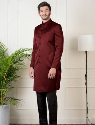 Maroon classic indowestern set 3
