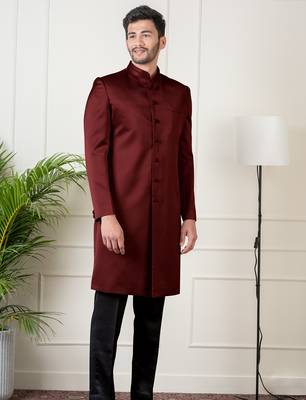 Maroon classic indowestern set 4