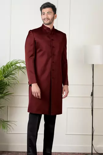 Maroon classic indowestern set