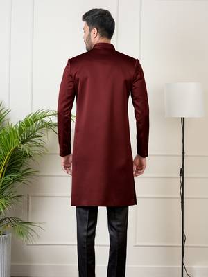 Maroon classic indowestern set 5