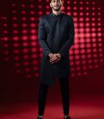 Navy angrakha embroidered indowestern