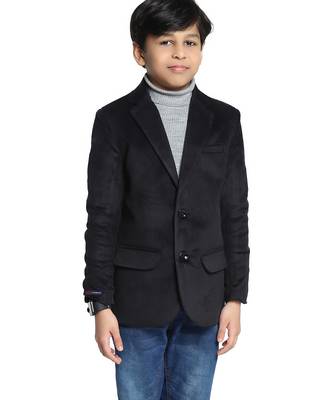 kids black velvet blazer 1