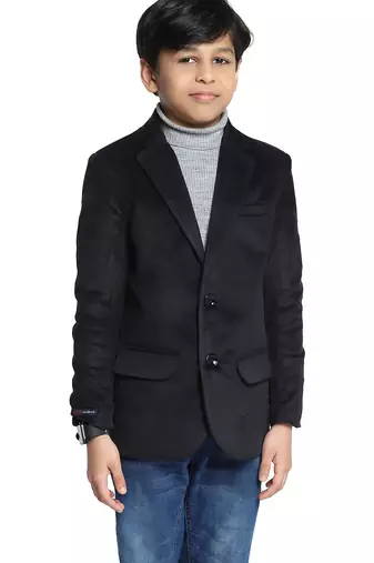 kids black velvet blazer