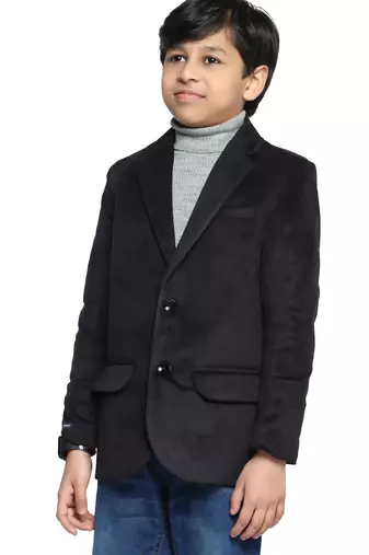 kids black velvet blazer