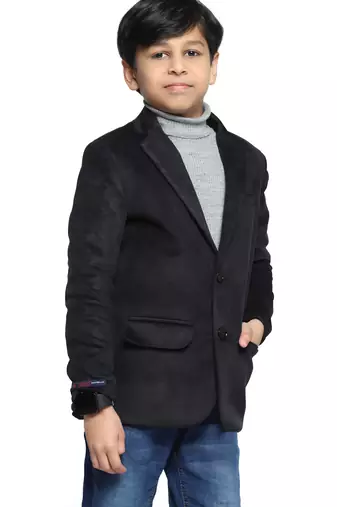 kids black velvet blazer