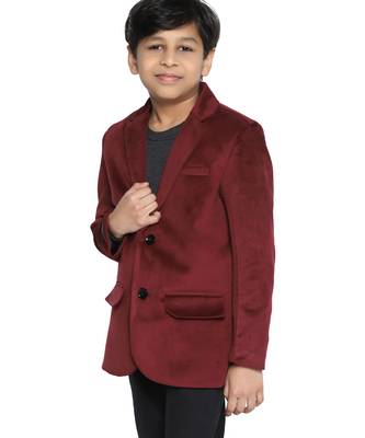 Kids maroon velvet blazer 3