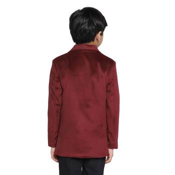 Kids maroon velvet blazer 4
