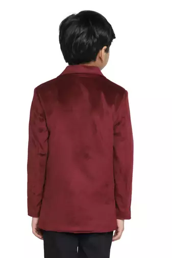 Kids maroon velvet blazer