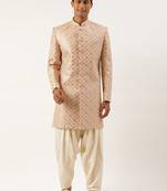 Peach gota patti embroidered indowestern