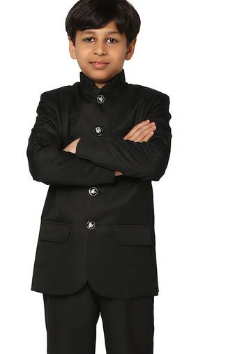 kids black bandgala blazer
