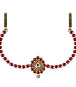 Waist Belt Gold Platted Red Color Stone