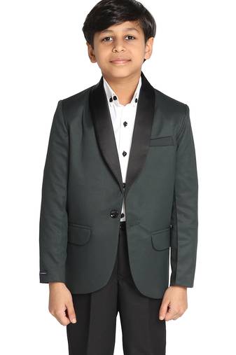 Boys green tuxedo blazer