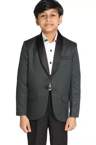 Boys green tuxedo blazer