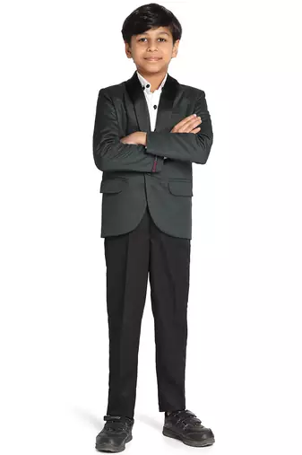 Boys green tuxedo blazer