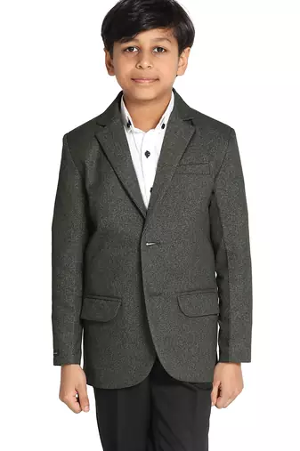 Boys dark green suede blazer