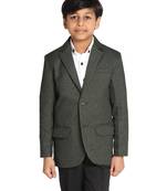 Boys dark green suede blazer