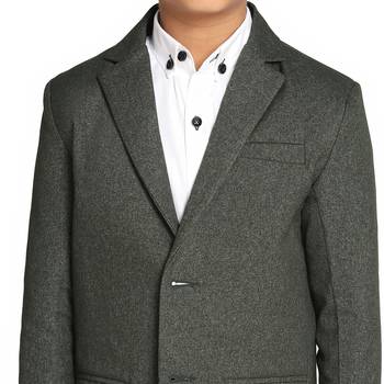 Boys dark green suede blazer 2