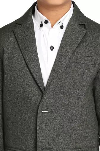 Boys dark green suede blazer