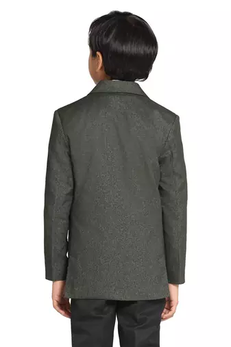 Boys dark green suede blazer