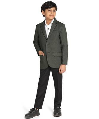 Boys dark green suede blazer 4