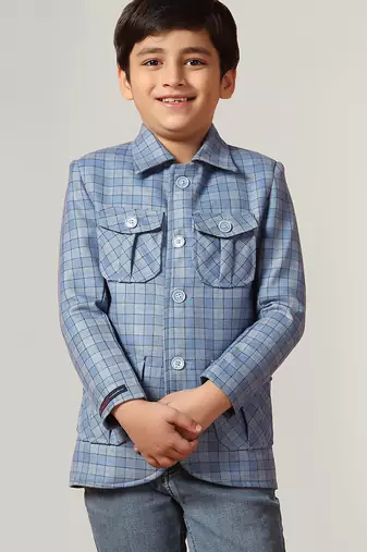 Blue tweed checkecd jacket