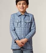 Blue tweed checkecd jacket