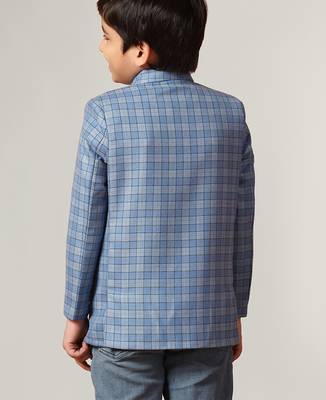 Blue tweed checkecd jacket 3