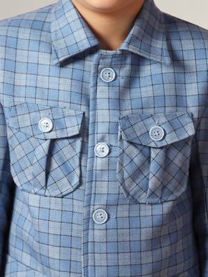 Blue tweed checkecd jacket 4