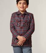 Purple tweed checked jacket