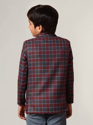 Purple tweed checked jacket 3