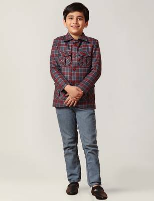 Purple tweed checked jacket 5