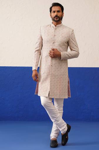 Printed crepe with surface thread embroidery indo set