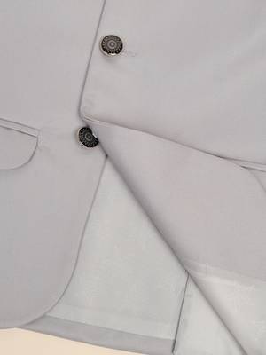 Boys light grey bandhgala blazer 4