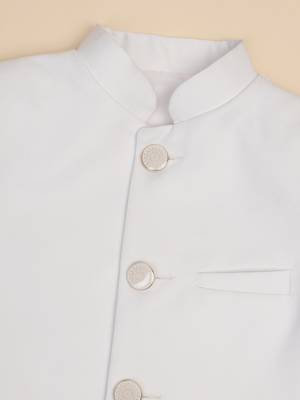 Boys white bandhgala blazer 2