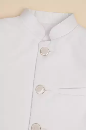 Boys white bandhgala blazer