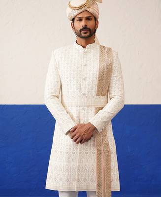 Cream heavy embroidery indo set 3
