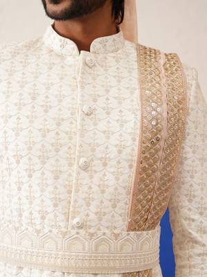Cream heavy embroidery indo set 5