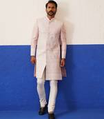 Pink heavy embroidery sherwani set