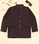 Boys brown bandhgala blazer