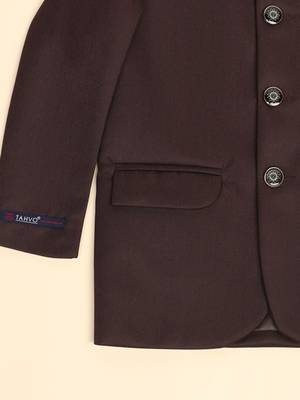 Boys brown bandhgala blazer 4