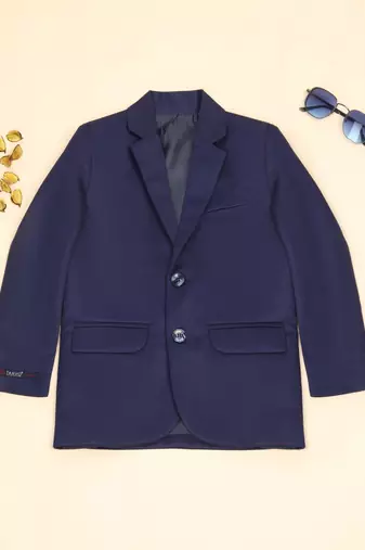 Boys blue notched lapel blazer