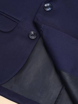 Boys blue notched lapel blazer 4