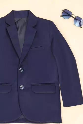 Boys blue notched lapel blazer