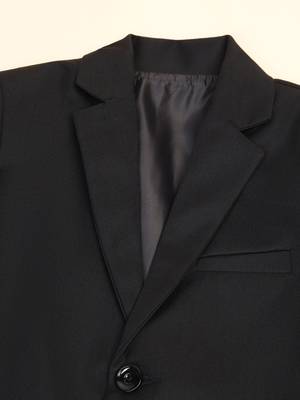 Boys black notched lapel blazer 2