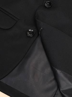 Boys black notched lapel blazer 4